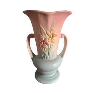 Hull Art Pottery Iris Vase Vintage Matte 402-8 8.5” Tall Pink USA Dogwood